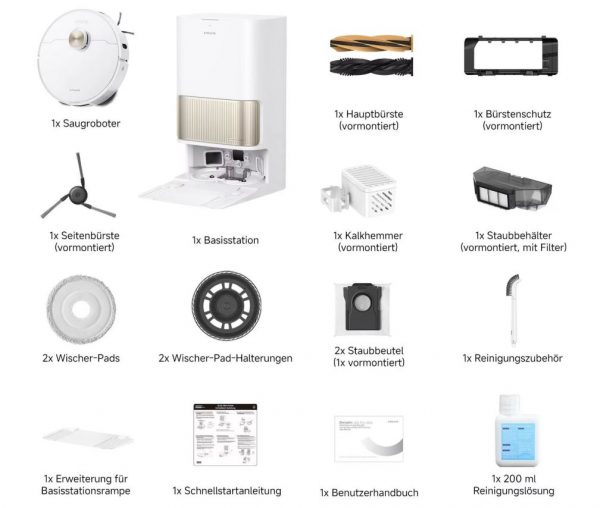 Dreame L40s Pro Ultra Weiss – Saug- & Wischroboter mit Auto-Reinigungsbasis, 19.000 Pa Saugkraft, 3D-Hinderniserkennung & Selbstreinigung (Kopie) – Bild 7