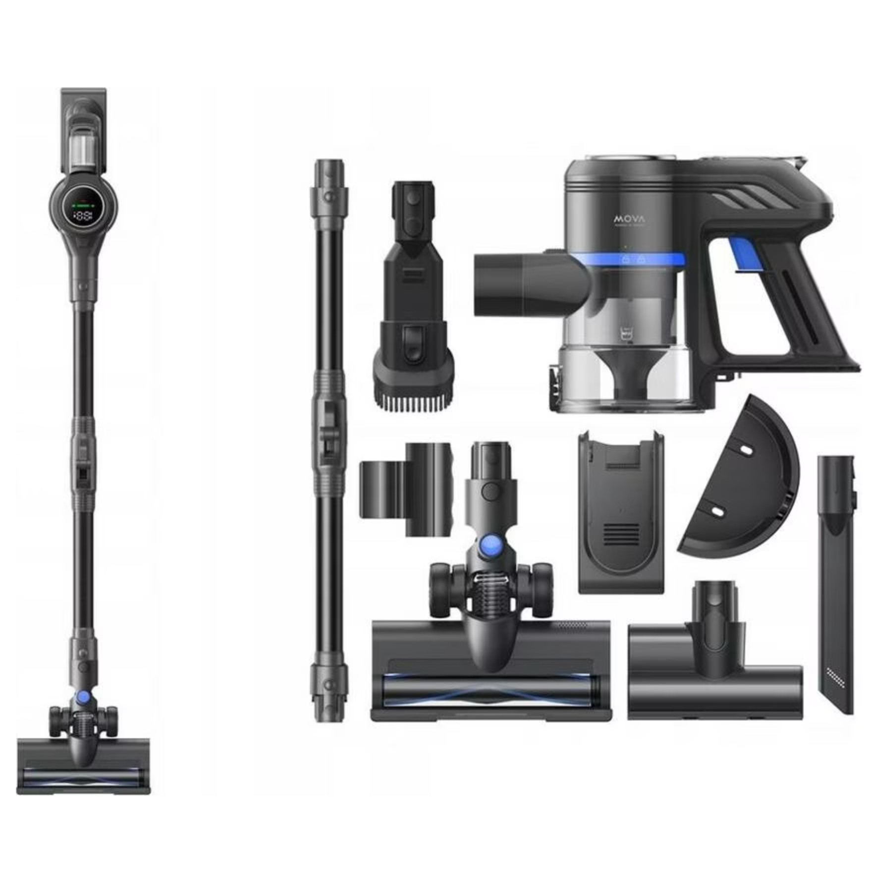 MOVA J30 – Kabelloser 420 W Akku-Staubsauger mit 75 000 U/min Motor & 70 min Laufzeit